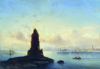 Боголюбов Алексей Петрович. Вид Ревеля (Марина с маяком). Холст, масло. 62х88. 1853. Пермская государственная художественная галерея.