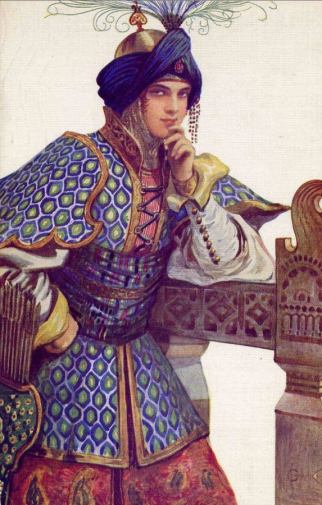 Соломко Сергей Сергеевич. Василиса Микулична. Открытка. 1917. Частное собрание.
