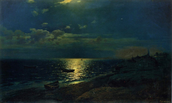 Судковский Руфин Гаврилович. Лунная ночь на море. Холст, масло. 96х159. 1879. Луганский областной художественный музей.