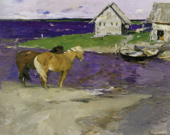 Фомин Пётр Тимофеевич. Ветрено. Картон, масло. 68х86. 1965. Местонахождение картины неизвестно.