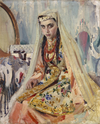 Беньков Павел Петрович. Портрет татарки. Холст, масло. 100,5х121. 1924-1928. Государственный музей искусств Узбекистана.