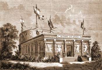Неизвестный художник. Египетский павильон. Иллюстрация. Гравюра. 1867. `Soie et Lumieres` (1867).