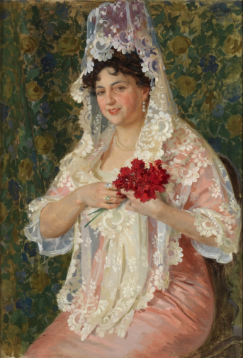 Энрике Симоне Ломбардо. Портрет жены художника. Холст, масло. 102,3х71. 1914. Музей Прадо.