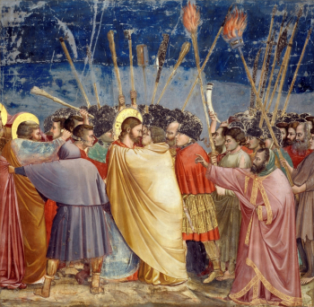 Джотто ди Бондоне. Поцелуй Иуды. Фреска. 1304-1306. Капелла дель Арена.