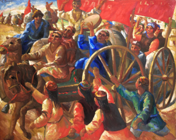 Волков Александр Николаевич. Красный обоз. Холст, масло. 140х175. 1932. Государственная Третьяковская галерея.