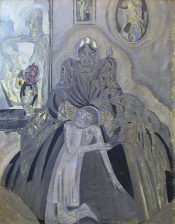 Хлебникова (Митурич-Хлебникова) Вера Владимировна. Старое и молодое. Холст, масло. 170х135,5. 1923. Астраханская государственная картинная галерея имени П.М.Догадина.