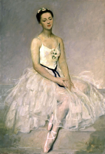 Орешников Виктор Михайлович. Портрет А.Я.Шелест. Холст, масло. 145х100. 1947. Государственный Русский музей.