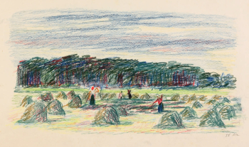 Кострова (Лукьянова) Анна Александровна. Под Черновцом. Бумага, цветные карандаши. 25,3х37,7. 1935. Частное собрание.