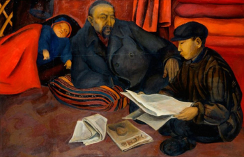 Назаренко Татьяна Григорьевна. Последние новости. Холст, масло. 100х150. 1968. Художественная культура Русского Севера.