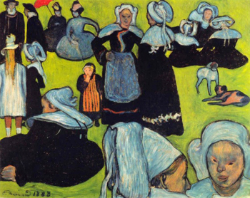 Эмиль Бернар. Бретонки на лугу. Холст, масло. 93х74. 1888. Музей Орсе.