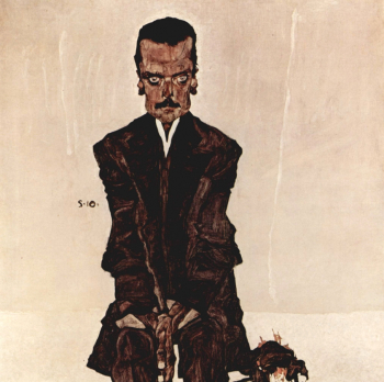 Эгон Шиле. Портрет Эдуарда Космака. Холст, масло. 100х100. 1910. Галерея Бельведер.