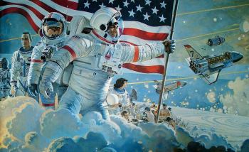 Роберт Макколл. Открытие космических горизонтов. Мурал. 1979. Космический центр имени Джонсона (Хьюстон).