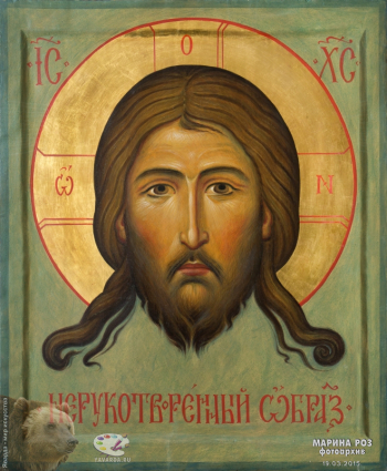 Соколов Александр Михайлович. Спас Нерукотворный, икона. Доска, левкас, темпера, сусальное золото. Собрание семьи иконописца.