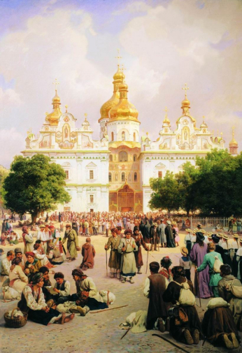 Верещагин Василий Петрович. Великая церковь Киево-Печерской лавры. Холст, масло. 106х72,5. 1905. Государственный Владимиро-Суздальский историко-архитектурный и художественный музей-заповедник.