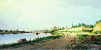Верещагин Пётр Петрович. Псков. Холст, масло. 38х73. 1876. Государственная Третьяковская галерея.