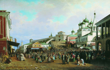 Верещагин Пётр Петрович. Рынок в Нижнем Новгороде. Холст, масло. 66х106. 1867. Нижегородский государственный художественный музей.