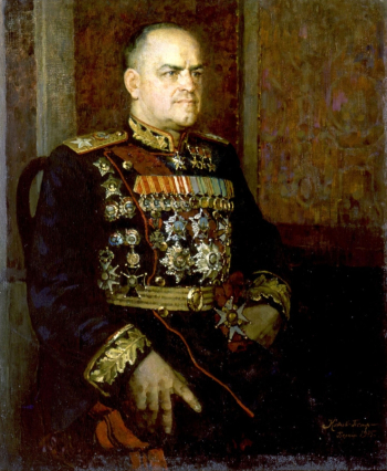 Котов Пётр Иванович. Портрет маршала Г.К.Жукова. Холст, масло. 109х90. 1945. Государственный Русский музей.