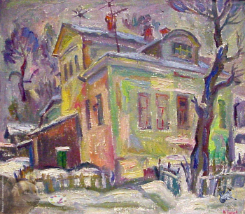 Глухов Виктор Александрович. Домик в Боровске. Холст, масло. 1996. Авторское собрание.