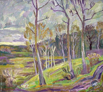 Глухов Виктор Александрович. Октябрь на Сходне. Холст, масло. 1999. Авторское собрание.