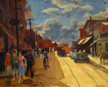 Джон Френч Слоун (Слоан). Глостер, главная улица. Холст, масло. 1917. Музей американского искусства Новой Британии.