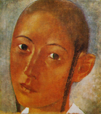Петров-Водкин Кузьма Сергеевич. Голова узбека. Холст, масло. 46,5х46. 1921. Государственный Русский музей.