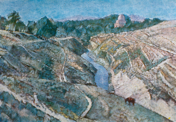 Петров-Водкин Кузьма Сергеевич. Самарканд. Рухабад. Холст, масло. 40х55. 1921. Таллинский художественный музей.