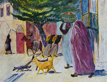Сарьян Мартирос Сергеевич. Улица. Проходящие. Холст, масло. 97х126. 1929. Государственный музей искусства народов Востока.