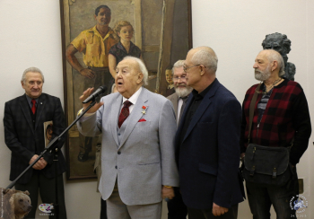 Выставка `Отец и сын Переяславцы. Живопись, скульптура`. Церетели Зураб Константинович произносит речь на открытии выставки