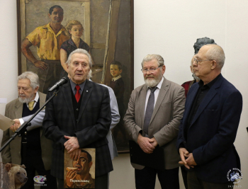 Выставка `Отец и сын Переяславцы. Живопись, скульптура`. Кошкин Олег Александрович у микфрофона