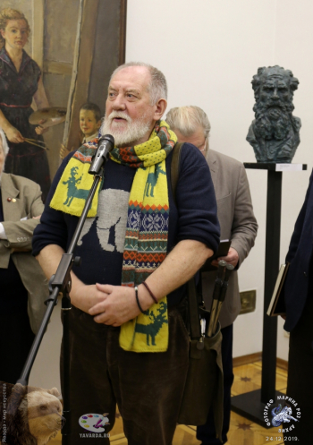 Выставка `Отец и сын Переяславцы. Живопись, скульптура`. Максимов Евгений Николаевич произносит речь