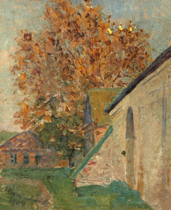 Псковитинов Евгений Константинович. Начало осени. Холст на картоне, масло. 37х29. 1909. Частное собрание.