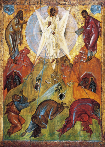 Феофан Грек. Икона `Преображение Господне`. Доска, темпера. 184х134. 1403. Государственная Третьяковская галерея.