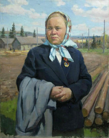 Косолапов Николай Александрович. Портрет агронома Ивановой из колхоза `Луч`. Холст, масло. 93х69. 1959. Удмуртский республиканский музей изобразительных искусств.