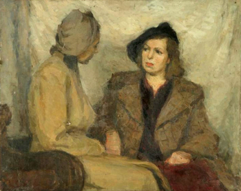 Рудницкая Мария Леонидовна. Двойной портрет. Картон, масло. 67х84. 1940-е. Вятский художественный музей имени В.М. и А.М. Васнецовых.