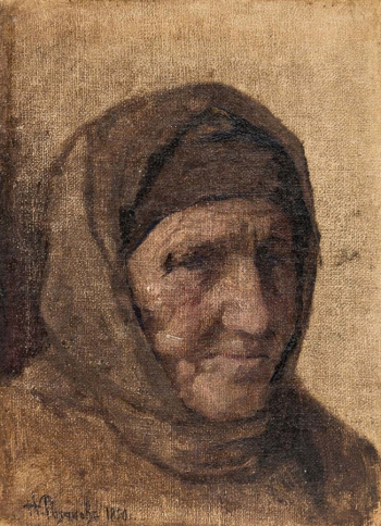 Розанов Николай Васильевич. Портрет старухи. Холст, масло. 21,5х16,5. Конец 19 - начало 20 века. Частное собрание.