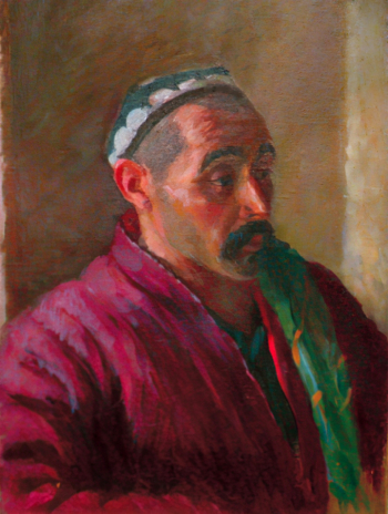 Хамдами Бахрам (Бахром) Косимхонович. Портрет Баходыра. Холст, масло. 20 век. Местонахождение неизвестно.