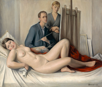 Франсуа-Эмиль Барро. Сеанс живописи. Холст, масло. 86,5х100. 1933. Музей Конинкс.
