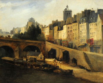 Шарль-Франсуа Добиньи. Мост Мари в Париже. Холст, масло. 24х29. 1800-е. Национальный музей изящных искусств (Буэнос-Айрес).