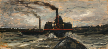 Шарль-Франсуа Добиньи. Речная лодка. Холст, масло. 21х25. 1860. Чикагский институт искусств.