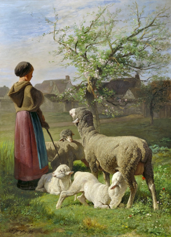 Шарль Эмиль Жак. Весна. Холст, масло. 106х78. 1859. Частное собрание.