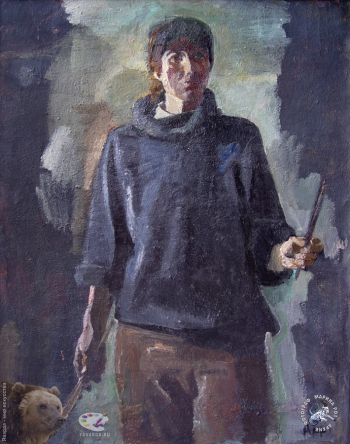 Акритас Альбина Георгиевна. Автопортрет. Холст, масло. 99х80. 1988. Авторское собрание.