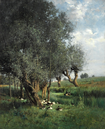 Александр Дефо. Пейзаж с утками. Холст, масло. 102х83. 1874. Частное собрание.