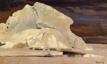 Борисов Александр Алексеевич. Айсберг в Карском море. Холст на картоне, масло. 34x51. 1901. Архангельский областной музей изобразительных искусств.