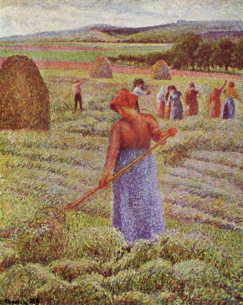 Камиль Писсаро. Сенокос в Эраньи-сюр-Эпте. Холст, масло. 73х60. 1889. Частное собрание.