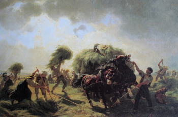 Рудольф Коллер. Уборка сена. Холст, масло. 108х167. 1854. Частное собрание.