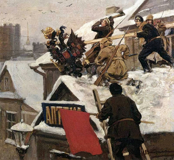 Владимиров Иван Алексеевич. Долой орла! Холст, масло. 1917. Государственный музей политической истории России.