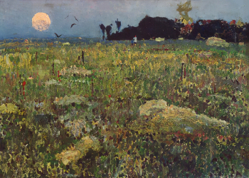 Кузнецов Николай Дмитриевич (1923-1974). Каменная степь. Вечер. Картон, масло. 50х70. 1965. Государственный музей изобразительных искусств Республики Татарстан.