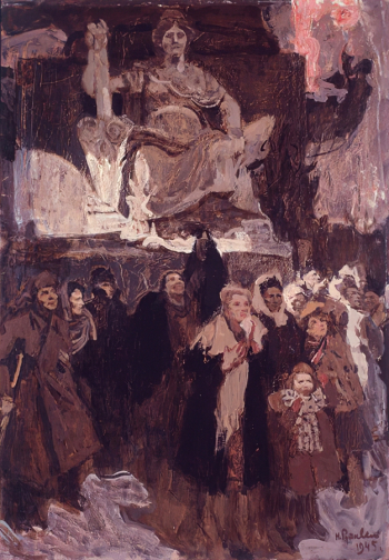 Рутковский Николай Христофорович. Салют Победы. Холст, масло. 88х61. 1945. Государственный Музей истории Санкт-Петербурга.