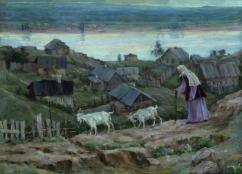 Елгаштина Мария Николаевна. Уфа уходящая. Холст, масло. 57х80. 1951-1952. Башкирский государственный художественный музей имени М.В.Нестерова.