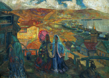 Тюлькин Александр Эрастович. Старая Уфа. Холст, масло, темпера. 91х120. 1919-1920. Башкирский государственный художественный музей имени М.В.Нестерова.